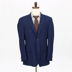 Joseph Abboud 44L Blue Solid 2-Button Sport Coat Blazer Jacket G917